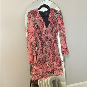 Floral Pink Ruffle Dress from Revolve